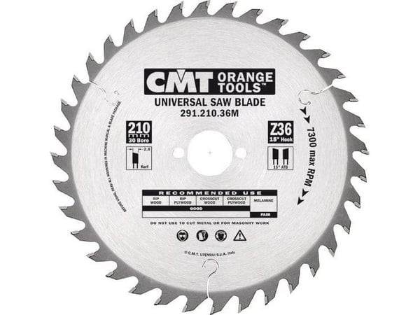 CMT sirkelsagblad HM 216x30x2,8/1,8 Z=48 for lengde- og tverrskjæring
