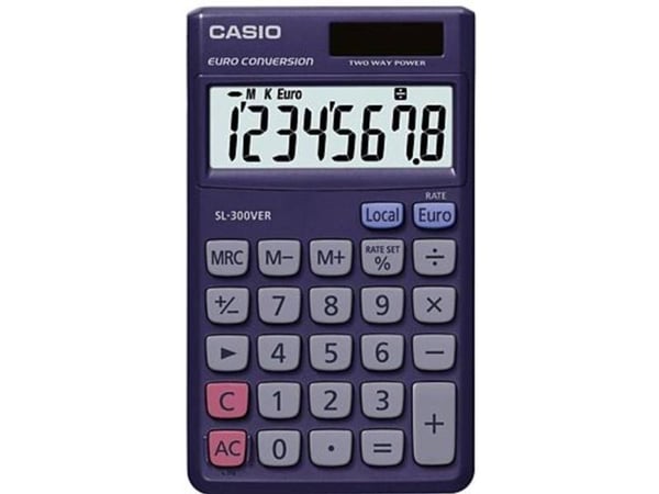 Casio SL-300VERA - Lommekalkulator - 8 sifre - solpanel, batteri