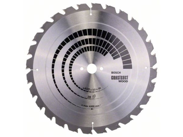 Bosch Construct Wood - Sirkelformet sagblad - for tre med spiker, construction wood with mortar and nails - 400 mm - 28 tenner