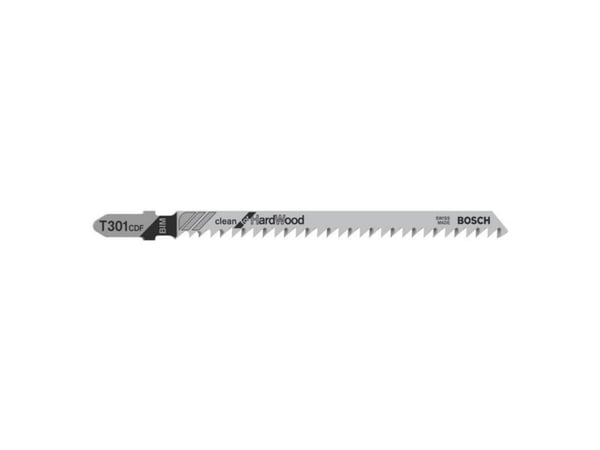 Bosch clean for Hard Wood T 301 CDF - Stikksagblad - for løvtre, abrasive woodworking materials, heltre, bløtt tre, laminerte paneler - 5 deler - T...