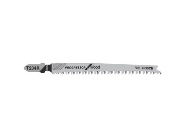 Bosch Progressor for Wood T 234 X - Stikksagblad - for bløtt tre, kartong, fiberplate, kryssfinér - 5 deler - T-skaft - lengde: 117 mm