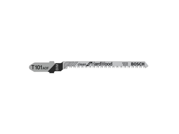 Bosch clean for Hard Wood T 101 AOF - Stikksagblad - for kryssfinér, løvtre, laminerte paneler, høytrykkslaminat (HPL) - 5 deler - T-skaft - lengde...