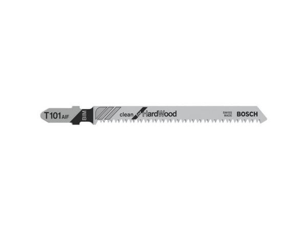 Bosch clean for Hard Wood T 101 AIF - Stikksagblad - for laminat, løvtre, laminerte paneler, epoksy, høytrykkslaminat (HPL) - 5 deler - T-skaft - l...