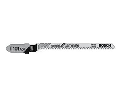 Bosch clean for Hard Wood T 101 AOF - Stikksagblad - for kryssfinér, løvtre, laminerte paneler, høytrykkslaminat (HPL) - 5 deler - T-skaft - lengde...
