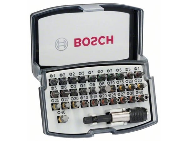 Bosch - Spissett for skrutrekker - 32 deler - torx, phillips, pozidriv, hex, slot, inngrepssikret torx - lengde: 25 mm