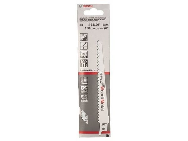 Bosch heavy for Wood and Metal S 611 DF - Sagblad - 5 deler - lengde: 150 mm