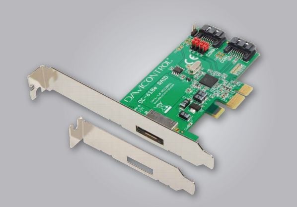 Dawicontrol DC 610e RAID - Diskkontroller - 2 Kanal - SATA 6Gb/s - lav profil - RAID 0, 1, JBOD - PCIe 2.0 x1