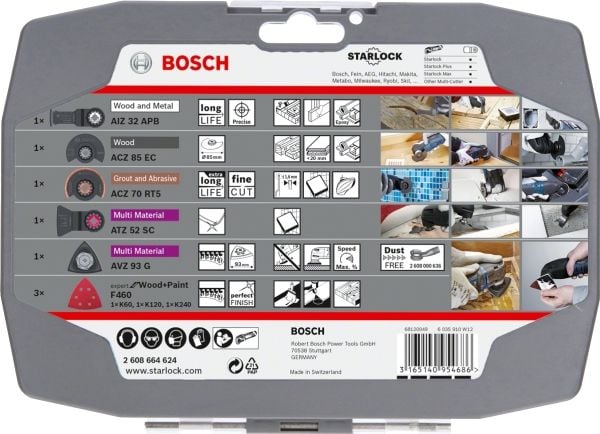 Bosch Starlock - Tilbehørssett for multiverktøy - 13 deler