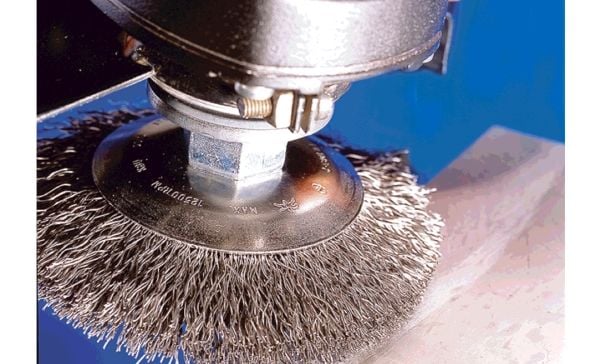 PFERD Bevel brushes crimped with thread, Stål