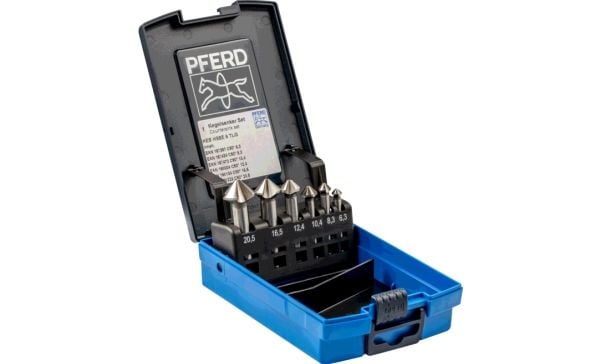 PFERD SET KES HSSE DIN 335 C90° 6, Stål, Støpejern, Ikke-jernholdig metall, Rustfritt stål, Aluminium, Cobalt Alloy High-Speed Steel (HSS-E)