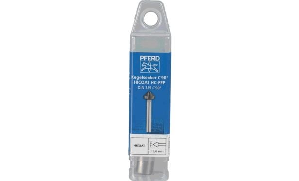 PFERD KES HSS DIN 335 C90° HC-FEP 15,0, Drill, Multi-verktøy, Stål, Støpejern, Ikke-jernholdig metall, Rustfritt stål, Aluminium, Høy-Hastighets St...