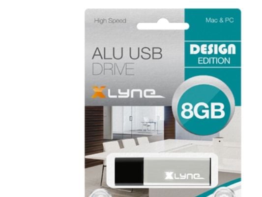 xlyne Alu - USB-flashstasjon - 8 GB - USB 2.0 - aluminiumssølv