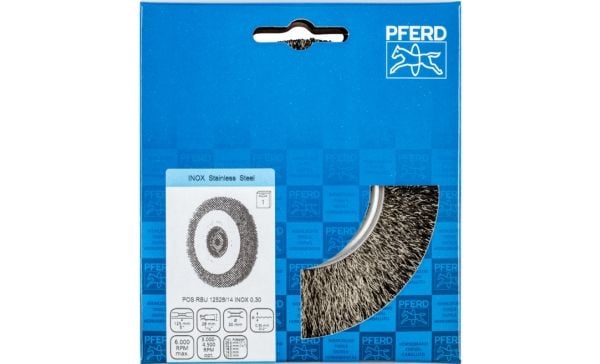 PFERD POS RBU 12528/14,0 INOX 0,30, 12,5 cm, 12,5 cm, Stål, Ikke-jernholdig metall, Bronse, Rustfritt stål, Aluminium, 6000 o/min