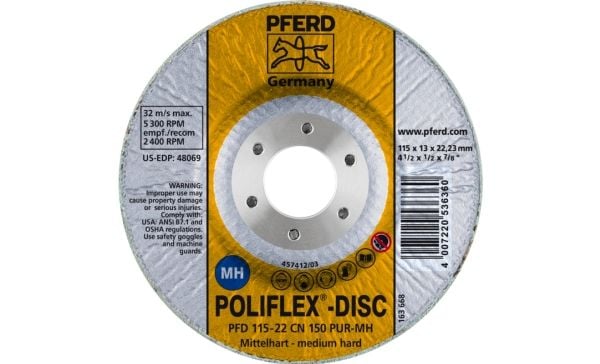 PFERD Poliflex discs, 11,5 cm, 5 styck