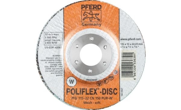 PFERD Poliflex discs, 11,5 cm, 5 styck