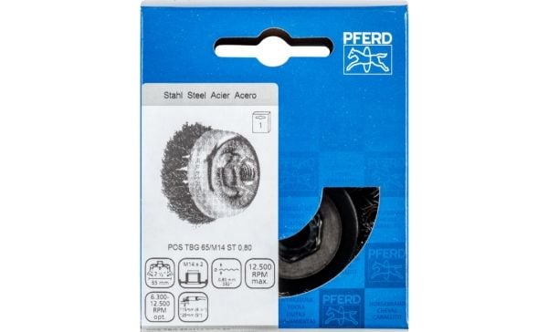 PFERD POS TBG 65/M14 ST 0,80, 6,5 cm, 6,5 cm, Stål, Støpejern, Tre, 12500 RPM
