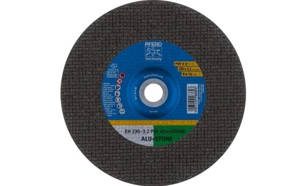 PFERD 61824222, Klippskiva, Aluminium, Gjutjärn, Betong, Icke-järnmetaller, Sten, Kakel, 23 cm, Varje varumärke, Platt i mitten, 2,22 cm