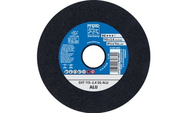 PFERD 61340550, Kutteskive, Aluminium, Ikke-jernholdig metall, 11,5 cm, Alle merker, Flatt senter, 2,22 cm