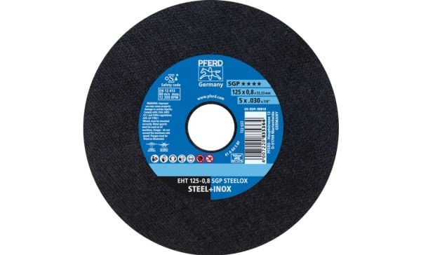 PFERD EHT 125-0,8 SGP STEELOX, Stål, Rustfritt stål, PFERD, 2,22 cm, 12,5 cm, 12200 rpm, 25 stk