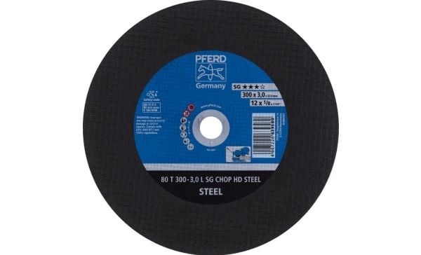 PFERD Cut-off wheels for chopsaws (CHOPSAW) SG CHOP HD STEEL, 30 cm, 20 kpl