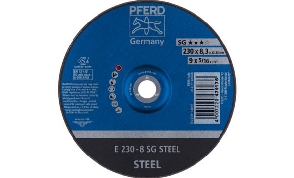 PFERD Grinding wheels SG STEEL, 10 kpl