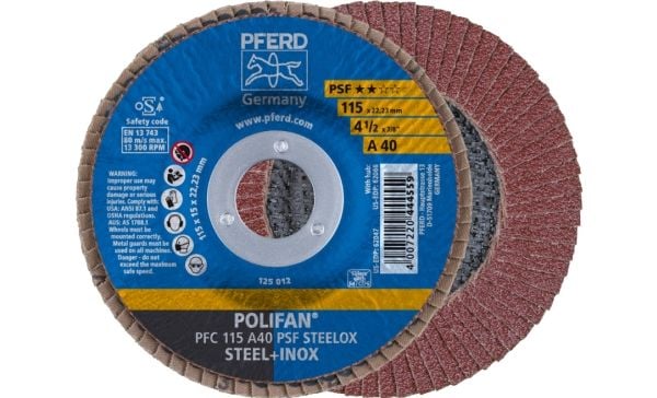 PFERD PFC 115 A 40 PSF STEELOX, Metall, 13300 rpm, 11,5 cm, 10 st