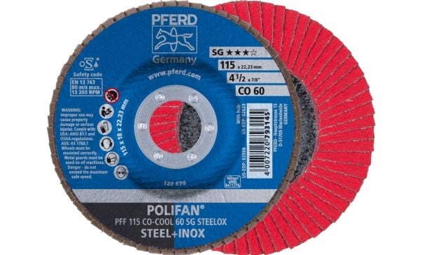 PFERD 67660615, Lamellskive, Nedsenket senter, Aluminium, Rustfritt stål, Stål, Alle merker, 2,22 cm, 11,5 cm