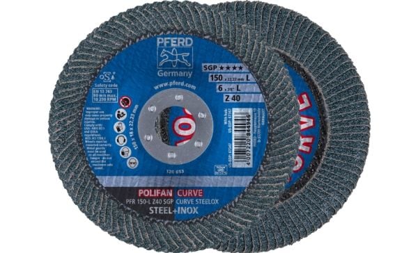 PFERD 67689082, Foldeskive, Rustfritt stål, Stål, 15 cm, Alle merker, Nedsenket senter, 2,22 cm