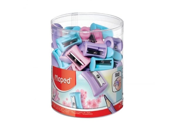 Maped 063011, Manuell blyantspisser, Blå, Rosa, Fiolett, Polyvinylklorid (PVC), Rør, 75 stykker
