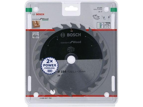 Bosch RUNDSAVKLINGE ACCU STD TRÆ 184X20MM 24T 24T