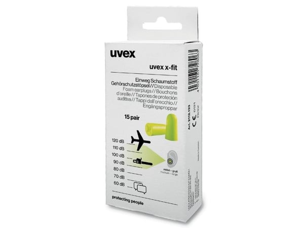 Uvex 2112133, Gjenbrukbar øreplugg, In-ear, Grønn, Trådløs, 37 dB, 15 stykker
