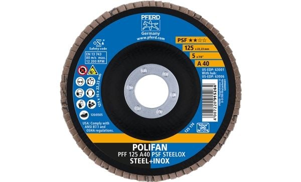 PFERD 67644125, 12,5 cm, 2,22 cm, 12200 RPM, 40 g, 10 stykker