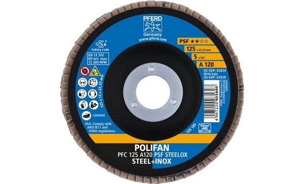 PFERD 67749125, 12,5 cm, 2,22 cm, 12200 RPM, 120 g, 10 stykker