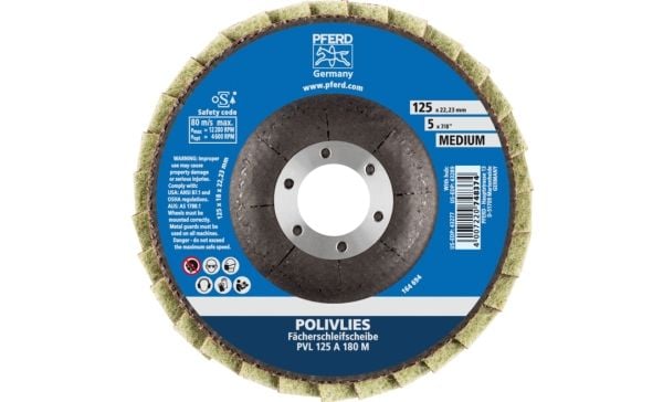 PFERD 44694112, 12200 RPM, 12,5 cm, 18 mm, 180 g, 5 stykker