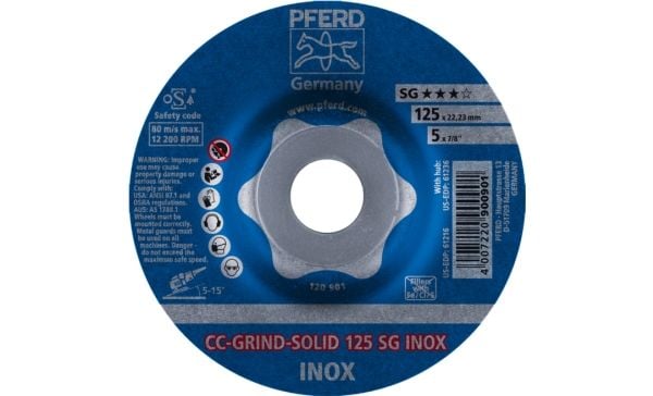 PFERD 64186125, 12,5 cm, 2,22 cm, 12200 RPM, 10 stykker