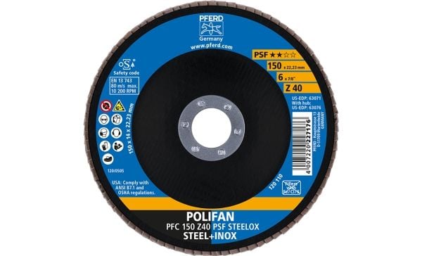 PFERD 67764150, 15 cm, 10200 RPM, 40 g, 10 stykker