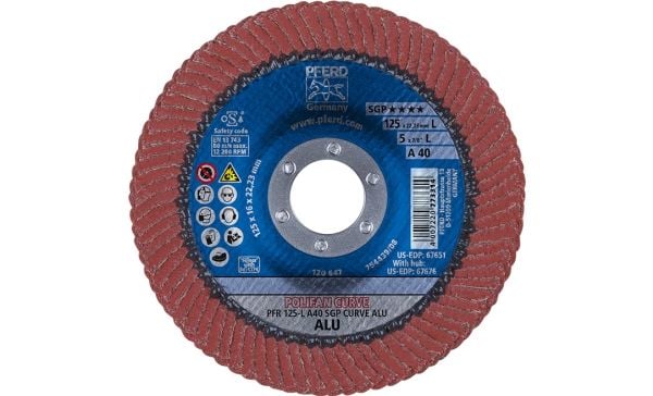 PFERD 67689068, 12,5 cm, 2,22 cm, 12200 RPM, 40 g, 10 stykker