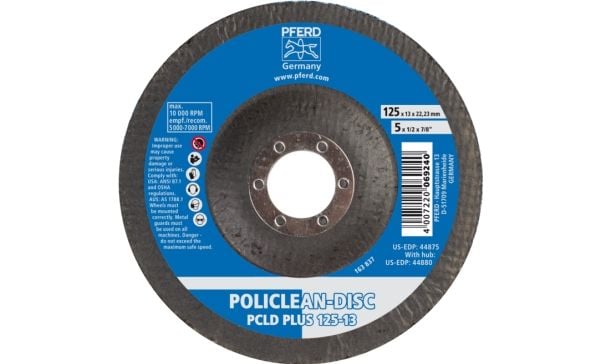 PFERD 44692726, 10000 RPM, 2,22 cm, 12,5 cm, 13 mm, 5 stykker