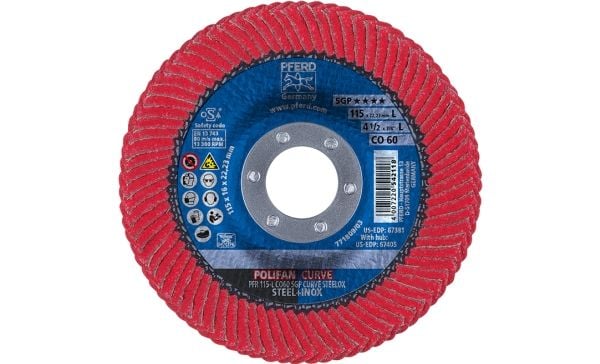 PFERD 67689046, 11,5 cm, 2,22 cm, 13300 RPM, 60 g, 10 stykker