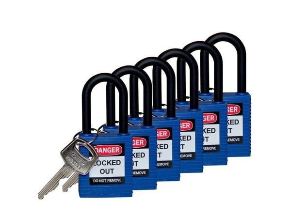 Brady 813593, Tradisjonell, Nøkkellås, Bruk flere nøkler, Blå, Nylon, Nylon