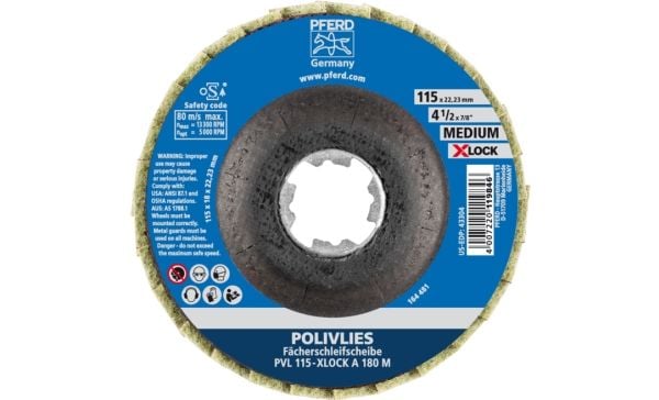 PFERD 44694202, 13300 RPM, 11,5 cm, 18 mm, 180 g, 5 stykker