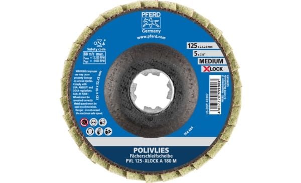 PFERD 44694212, 12200 RPM, 12,5 cm, 18 mm, 180 g, 5 stykker