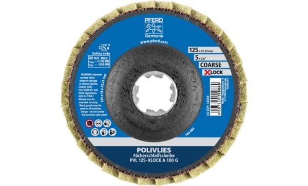 PFERD 44694211, 12200 RPM, 12,5 cm, 18 mm, 100 g, 5 stykker