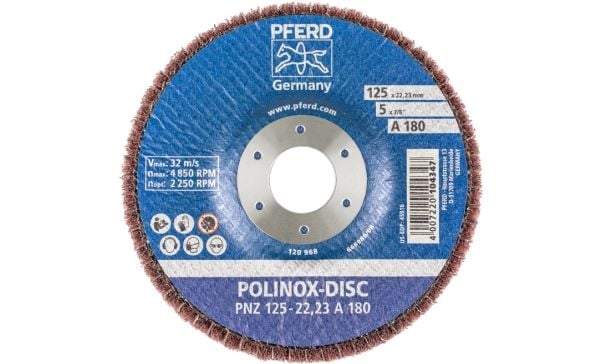 PFERD 44692267, 4850 RPM, 2,22 cm, 12,5 cm, 20 mm, 180 g, 5 stykker