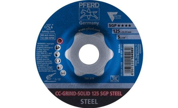 PFERD 64187126, 12,5 cm, 2,22 cm, 12200 RPM, 10 stykker