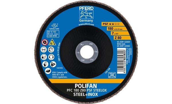 PFERD 67768185, 18 cm, 8500 RPM, 80 g, 10 stykker