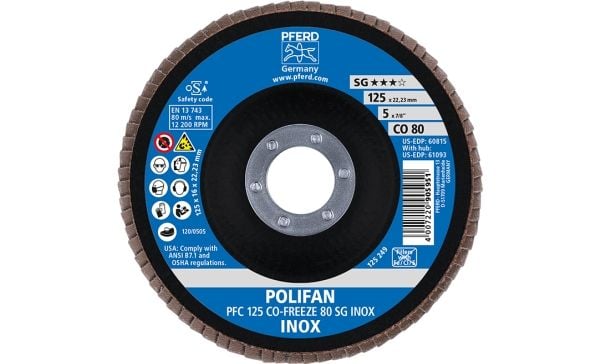 PFERD 67712580, 12,5 cm, 2,22 cm, 12200 RPM, 80 g, 10 stykker