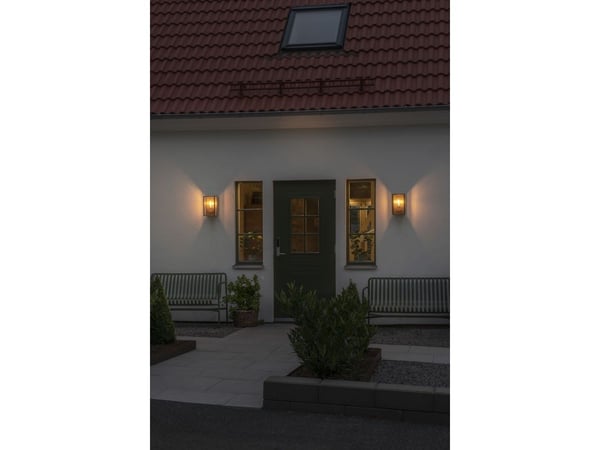 Konstsmide 7347-750, Utendørs veggbelysning, Svart, Stål, IP44, Fasade, I