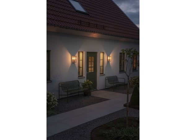 Konstsmide 7347-750, Utendørs veggbelysning, Svart, Stål, IP44, Fasade, I