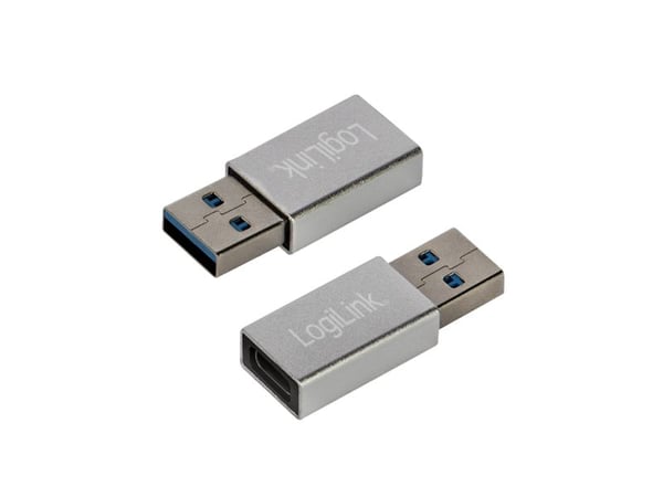 LogiLink AU0056, USB Type-C, USB 3.2 Gen 1 (3.1 Gen 1), Hunkjønn, Sølv, Hankjønn, Hunkjønn